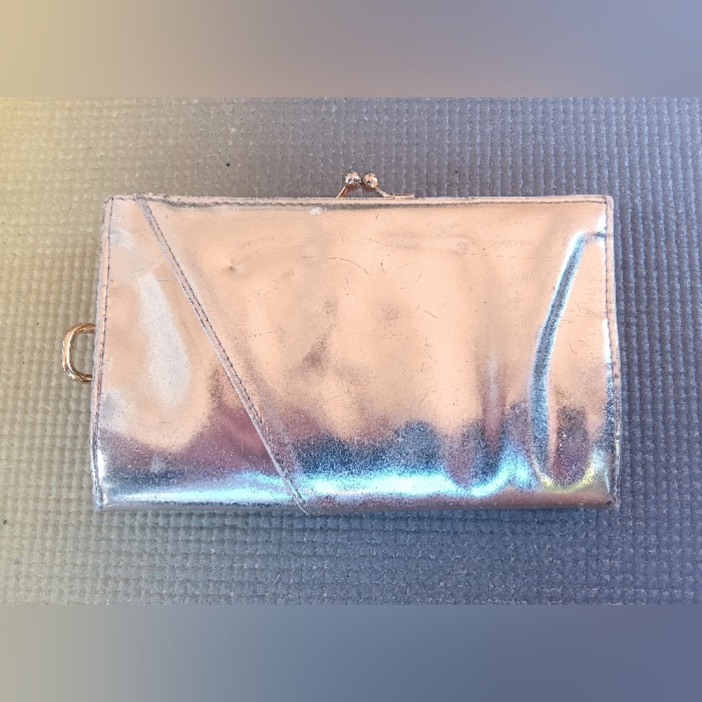 HOBO Vintage Gold Metallic Wallet Rare Good Condition
